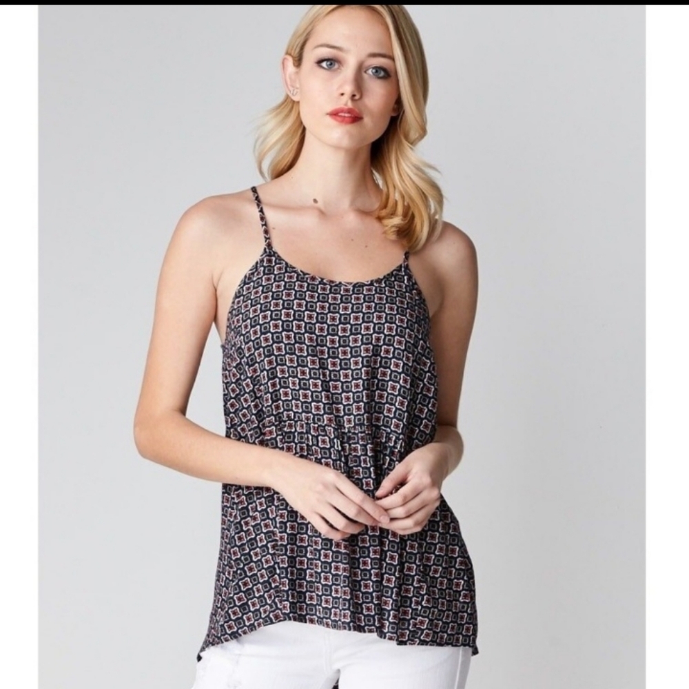 ❗3/$7 or 5/$11 NWT! Womens Navy,and Red Peplum TOP - Picture 2 of 6